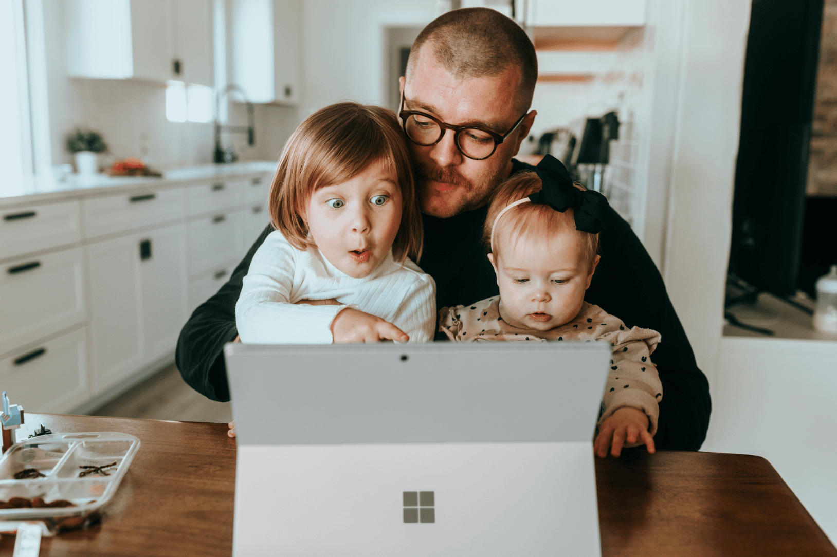 family at computer