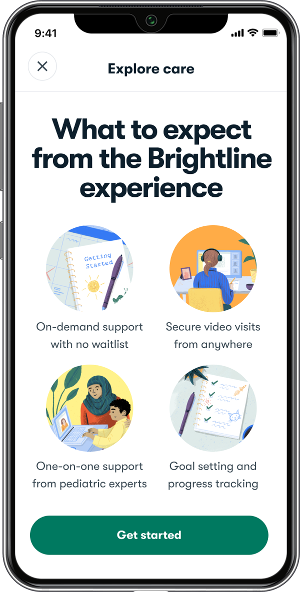 Smartphone showing Brightline experience