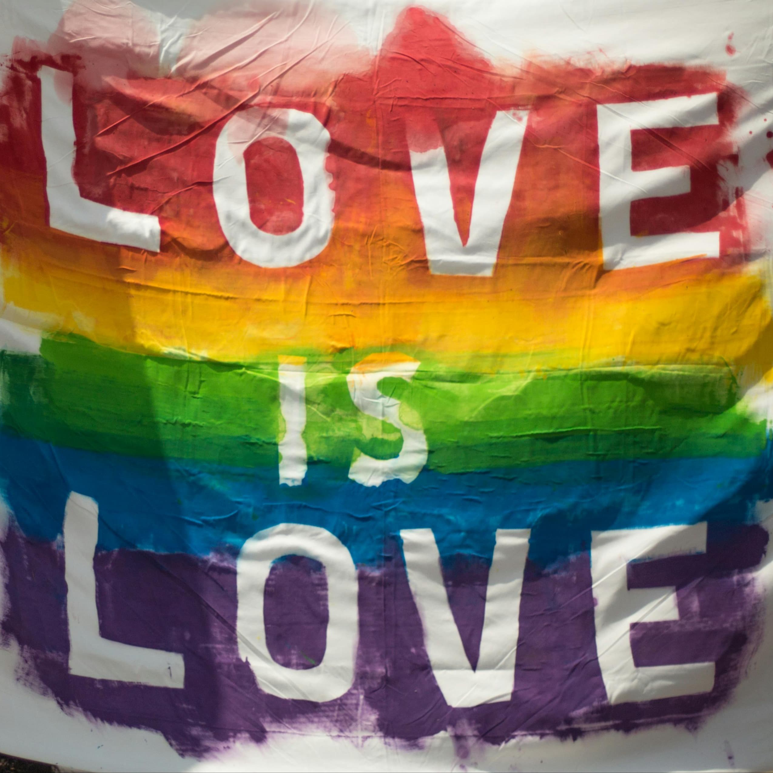 Love is love painted banner